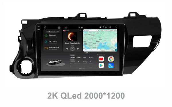 Штатна магнітола Soundbox  S8 PRO 2K-3020  для  Toyota Hilux 2015-2023 з  ADAS / CarPlay / 4G / DSP-DTS 5.1 / круговий огляд 360°