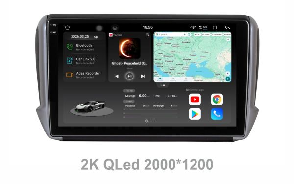 Штатна магнітола Soundbox  S8 PRO 2K-8110   для   Peugeot 2008 2015+  ADAS / CarPlay / 4G / DSP-DTS 5.1 / круговий огляд 360°