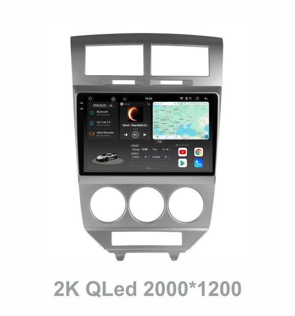 Штатна магнітола Soundbox S8 PRO 2K-2855  для   SDodge Caliber 2007-2012     ADAS , CarPlay , 4G , DSP-DTS 5.1 , круговий огляд 360°