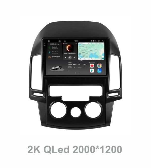 Штатна магнітола Soundbox S8 PRO 2K-9097C для Hyundai I30 2007-2012 ADAS , CarPlay , 4G , DSP-DTS 5.1 , круговий огляд 360°