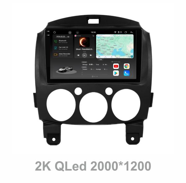 Штатна магнітола Soundbox  S8 PRO 2K-7789  для   Mazda 2 2007-2013    ADAS , CarPlay , 4G , DSP-DTS 5.1 , круговий огляд 360°