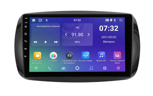 Штатна магнітола Soundbox SM-7026 з СarPlay та AHD для  Smart ForTwo 3  2014-2020  9"