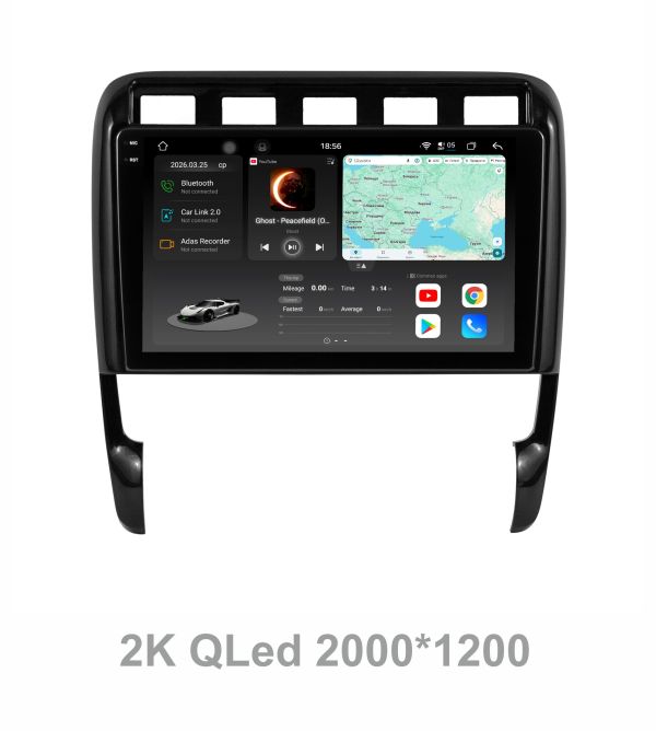 Штатна магнітола Soundbox S8 PRO 2K-7707 для Porsche Cyenne 2003-2008  ADAS , CarPlay , 4G , DSP-DTS 5.1 , круговий огляд 360°