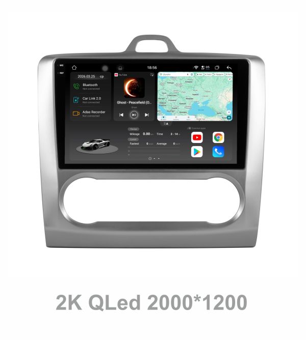 Штатна магнітола Soundbox S8 PRO 2K-9208  8+256GB для  Ford Focus II Climat   ADAS , CarPlay , 4G , DSP-DTS 5.1 , круговий огляд 360°