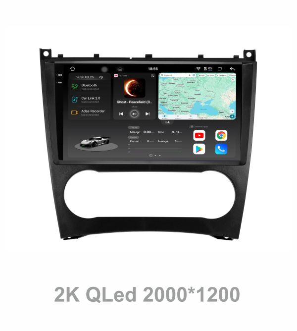 Штатна магнітола Soundbox S8 PRO 2K-8664  8+257GB для Mercedes Benz C-class W203 2004-2007 , CLC-class CL203 2008-2011,CLK-class W209 2005-2009, G-class W463 2006-2012 ADAS , CarPlay , 4G , DSP-DTS 5.1 , круговий огляд 360°