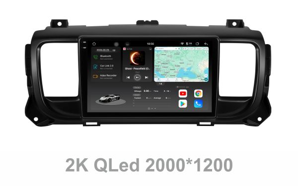 Штатна магнітола Soundbox S8 PRO 2K-8120  8+257GB для  Citroen Jumpy III / Space Tourer III, Peugeot Expert III 2016-2021 ADAS , CarPlay , 4G , DSP-DTS 5.1 , круговий огляд 360°