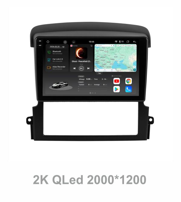 Штатна магнітола Soundbox S8 PRO 2K-5540  8+256GB для  Kia Sorento 2002-2008   ADAS , CarPlay , 4G , DSP-DTS 5.1 , круговий огляд 360°