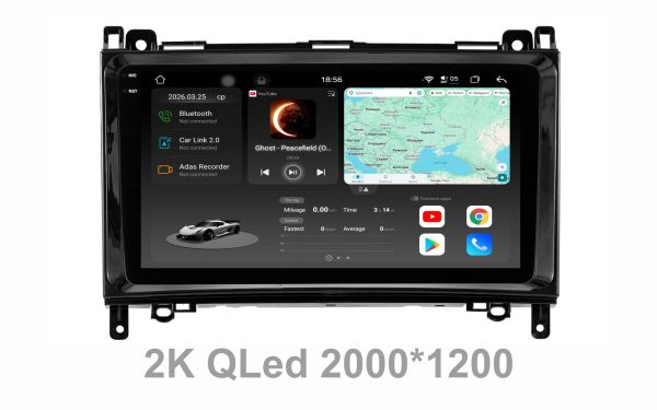 Штатна магнітола Soundbox   S8 PRO 2K-8663   для  Mercedes Benz A Class W169 2004-2012, B class W245 2005-2011, Sprinter W 906 2006-2017 , Vito W639 2006-2014 , Viano W639 2006-2014   8+256GB , ADAS , CarPlay , 4G , DSP-DTS 5.1 , круговий огляд 360°
