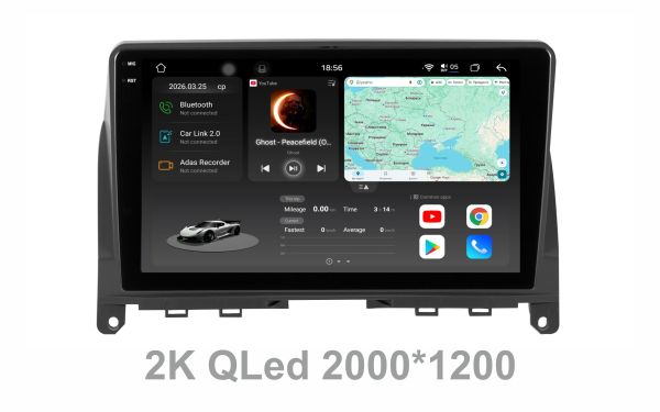 Штатна магнітола Soundbox S8 PRO 2K-8641 для  Mercedes Benz C class W204 2007-2010  з ADAS / CarPlay / 4G / DSP-DTS 5.1 / круговий огляд 360°