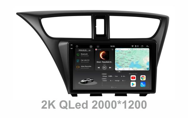 Штатна магнітола Soundbox S8 PRO 2K-2459  для Honda Civic 2012-2015 Europa  ADAS , CarPlay , 4G , DSP-DTS 5.1 , круговий огляд 360°