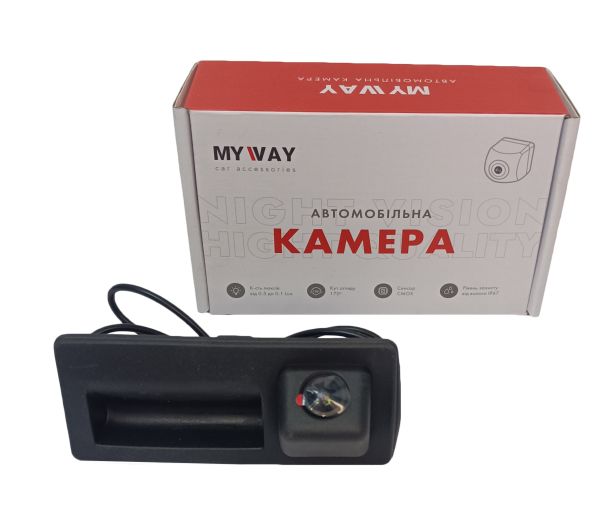 Штатна камера заднього виду в кнопку багажника MYWAY VAG-6002 для  Volkswagen Tiguan/Touareg II/Caddy/Touran/  Jetta/Golf Plus