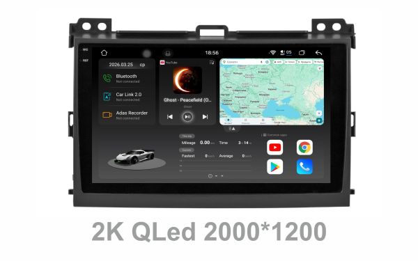 Штатна магнітола Soundbox S8 PRO 2K-8113   для   Toyota Prado LC120 (Asia)    8+256GB , ADAS , CarPlay , 4G , DSP-DTS 5.1 , круговий огляд 360°