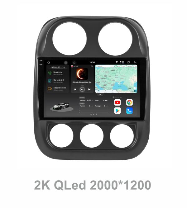Штатна магнітола Soundbox S8 PRO 2K-9237  для  Jeep Compass 15-17 /Patriot 09-16   з CarPlay /4G/ DSP-DTS 5.1 / круговий огляд 360°