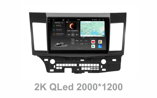 Штатна магнітола Soundbox S8 PRO 2K-9025  8+256GB  для  Mitsubishi lancer X   2008-2015  з CarPlay /4G/ DSP-DTS 5.1 / круговий огляд 360°