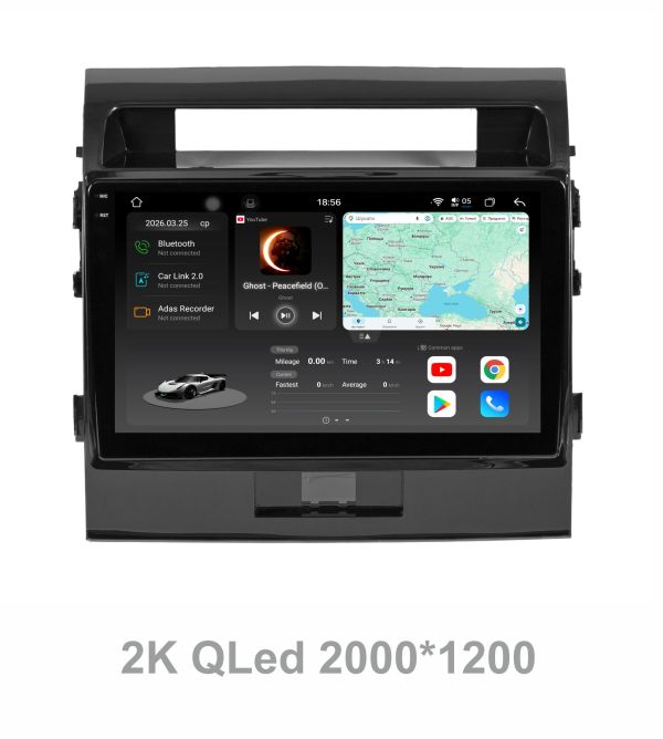 Штатна магнітола Soundbox S8 PRO 2K-8910  8+256GB  для  Toyota Land cruiser LC200 2008-2015   з CarPlay /4G/ DSP-DTS 5.1 / круговий огляд 360°
