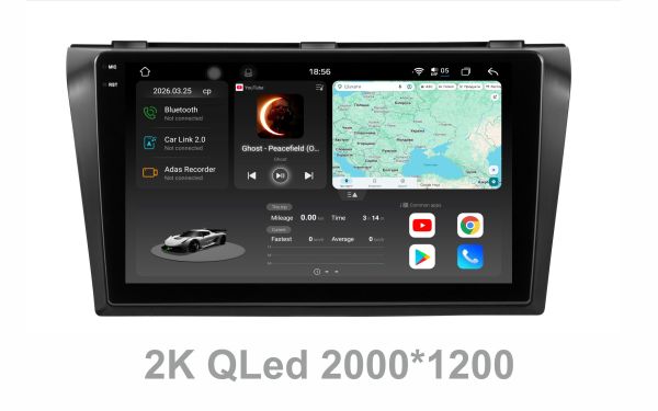 Штатна магнітола Soundbox S8 PRO 2K-7785  для  Mazda 3 2004-2009   ADAS , CarPlay , 4G , DSP-DTS 5.1 , круговий огляд 360°