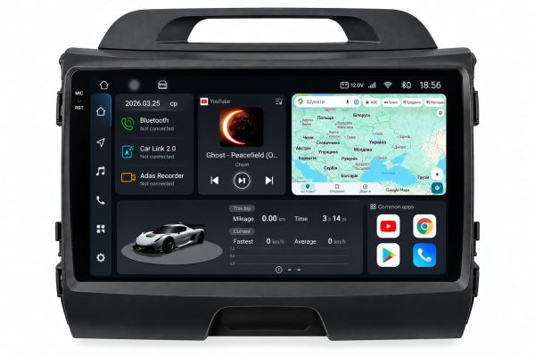 Штатна магнітола Soundbox S8 PRO 2K-8181   для Kia Sportage R  2011-2015    8+256GB , ADAS , CarPlay , 4G , DSP-DTS 5.1 , круговий огляд 360°