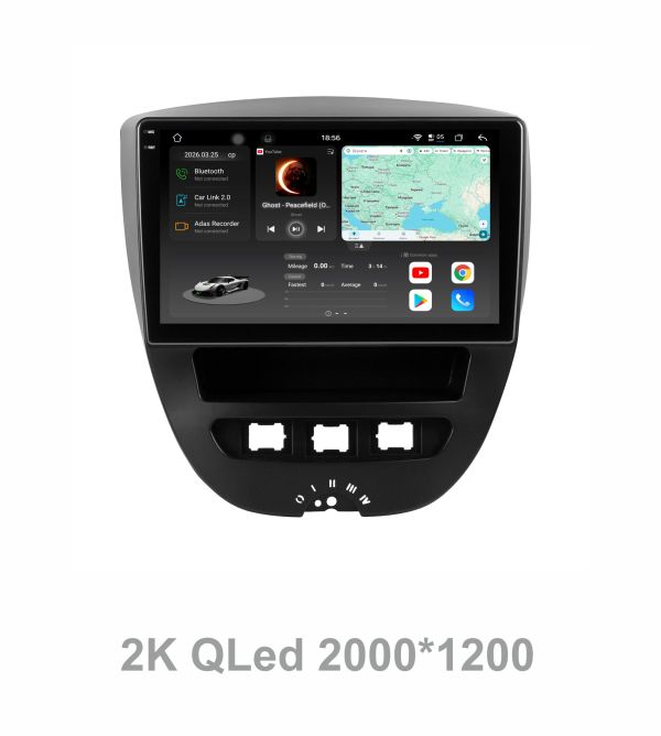 Штатна магнітола Soundbox S8 PRO 2K-1325  8+256GB для   Toyota Aygo 2005-2013  ADAS , CarPlay , 4G , DSP-DTS 5.1 , круговий огляд 360°