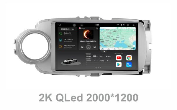 Штатна магнітола Soundbox S8 PRO 2K-3591   8+256GB для  Toyota Yaris 20012-2016    ADAS , CarPlay , 4G , DSP-DTS 5.1 , круговий огляд 360°